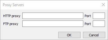 The Proxy Servers dialog